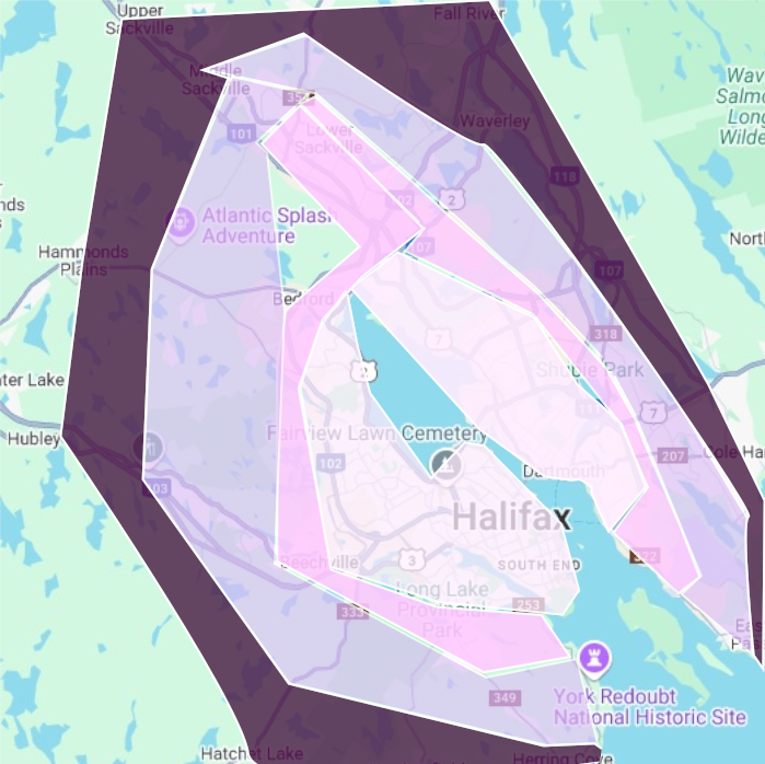 Halifax Weed Delivery Map